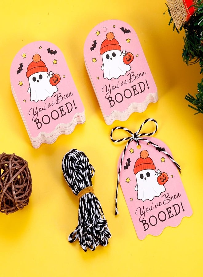 TI-EDC Friendsgiving Tags with String-You've Been Booed Gift Tags, 80 Pcs Boo Bags Hanging Candy Bag Wrap Tag, Happy Halloween Tag for Goodie Bags,Fall Gifts for Women - Image 4